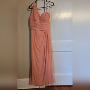 Elegant One Shoulder Peach Dress Size 10